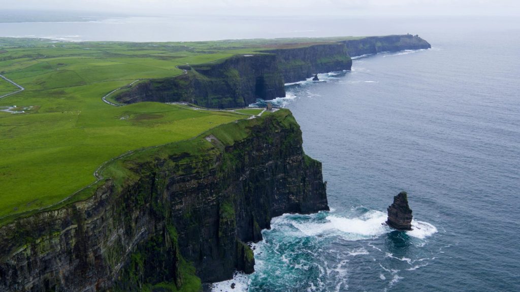 ireland cliff greenery